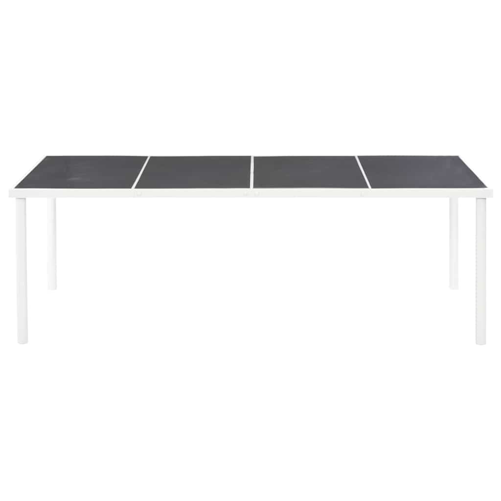 11 Piece Outdoor Dining Set Steel Black