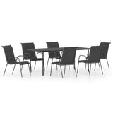7 Piece Outdoor Dining Set Steel Anthracite