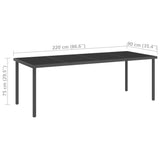 9 Piece Outdoor Dining Set Steel - Extra Image