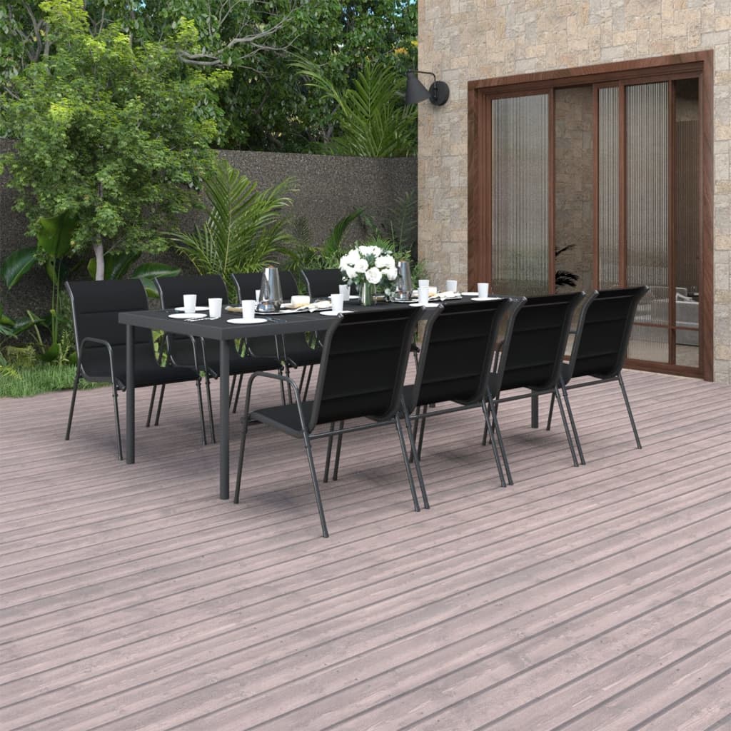 9 Piece Outdoor Dining Set Steel