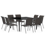 9 Piece Outdoor Dining Set Steel