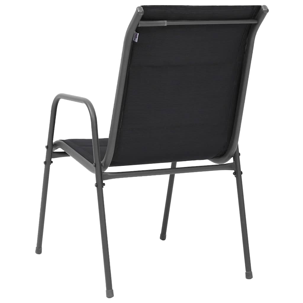 7 Piece Outdoor Dining Set Steel Black