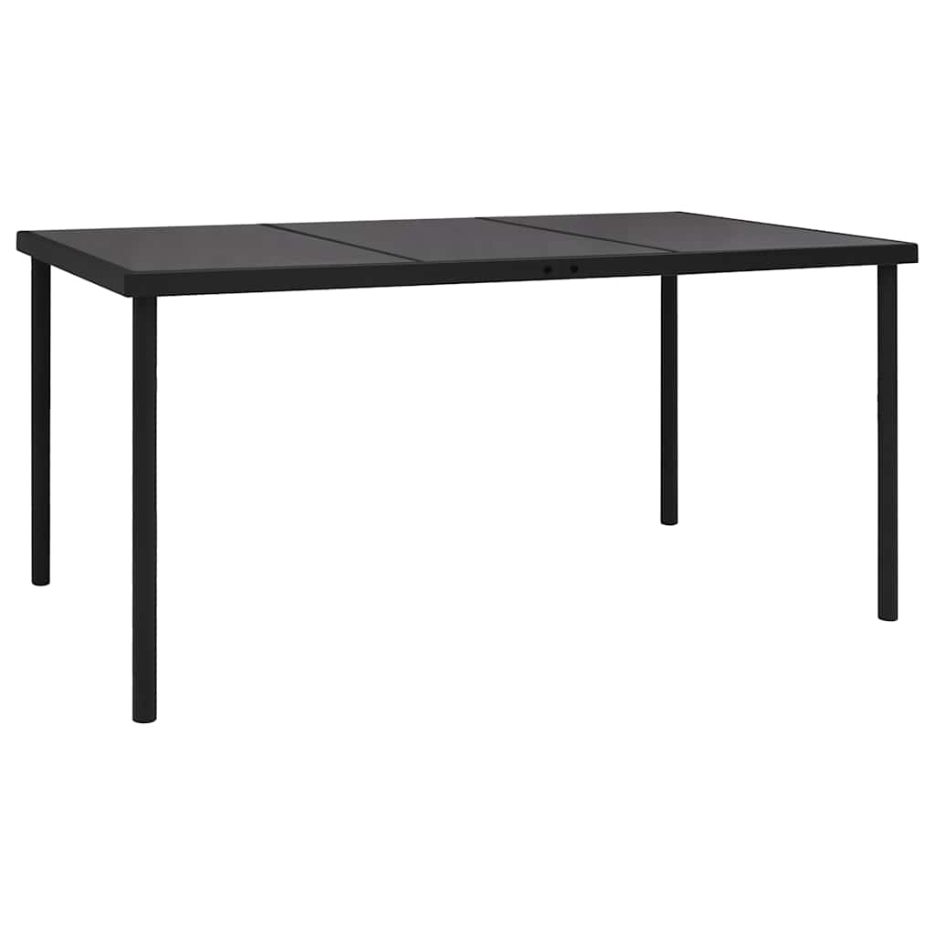 7 Piece Outdoor Dining Set Steel Black