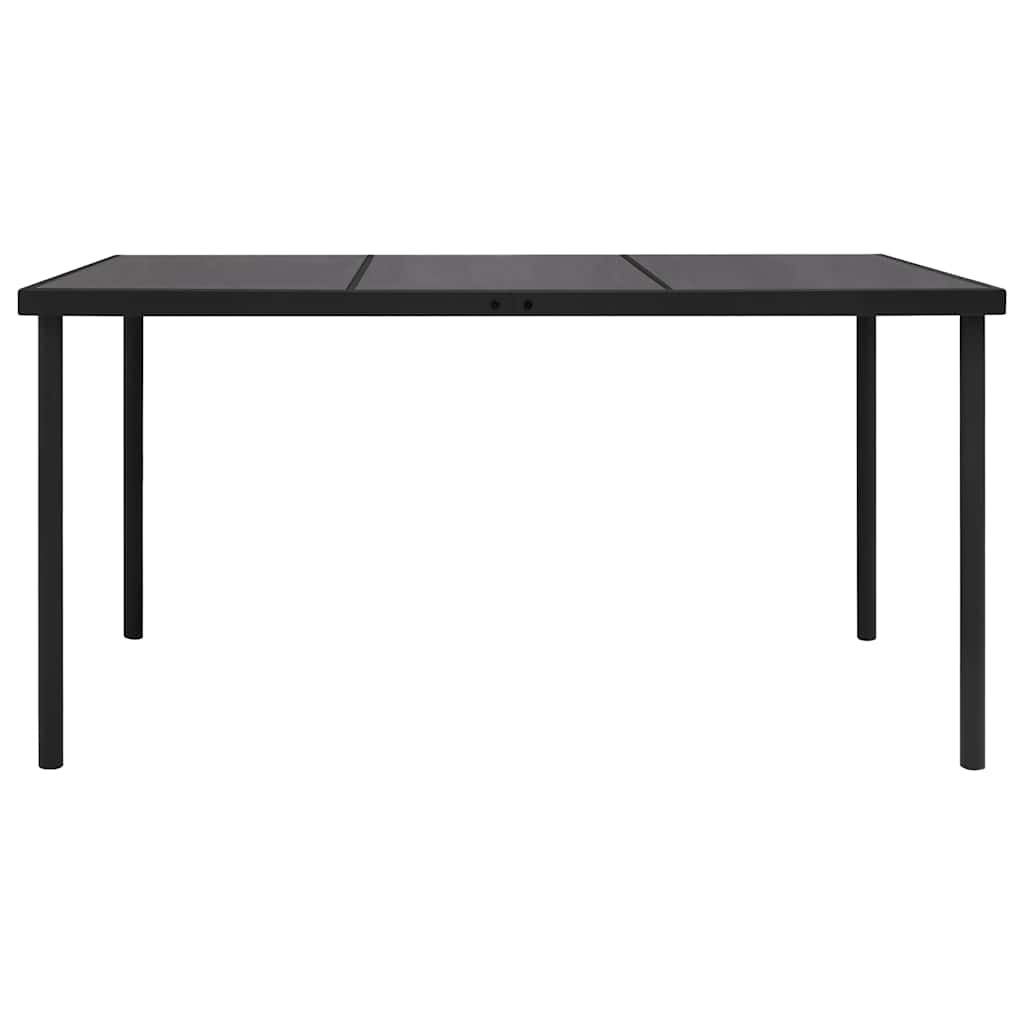 7 Piece Outdoor Dining Set Steel Black