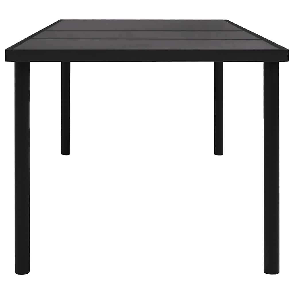 7 Piece Outdoor Dining Set Steel Black