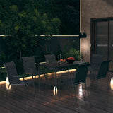 7 Piece Outdoor Dining Set Steel Black