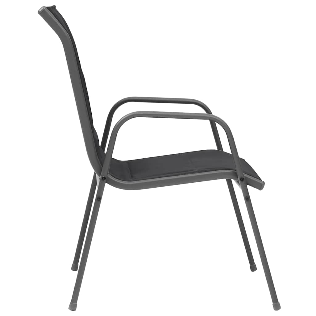 5 Piece Outdoor Dining Set Steel Black