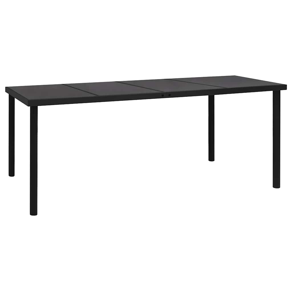 5 Piece Outdoor Dining Set Steel Black