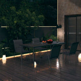 5 Piece Outdoor Dining Set Steel Black