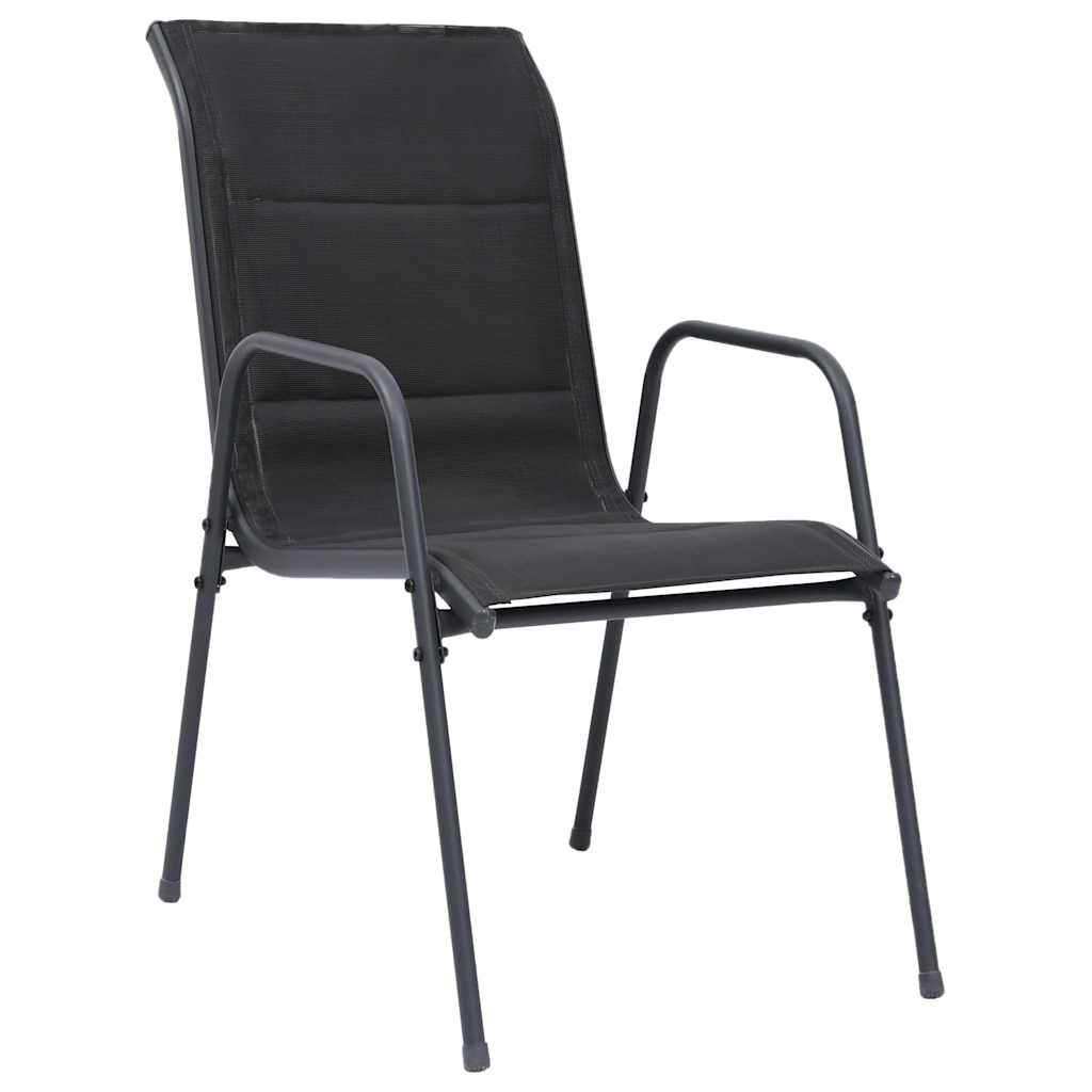7 Piece Outdoor Dining Set Steel Black