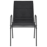 7 Piece Outdoor Dining Set Steel Black