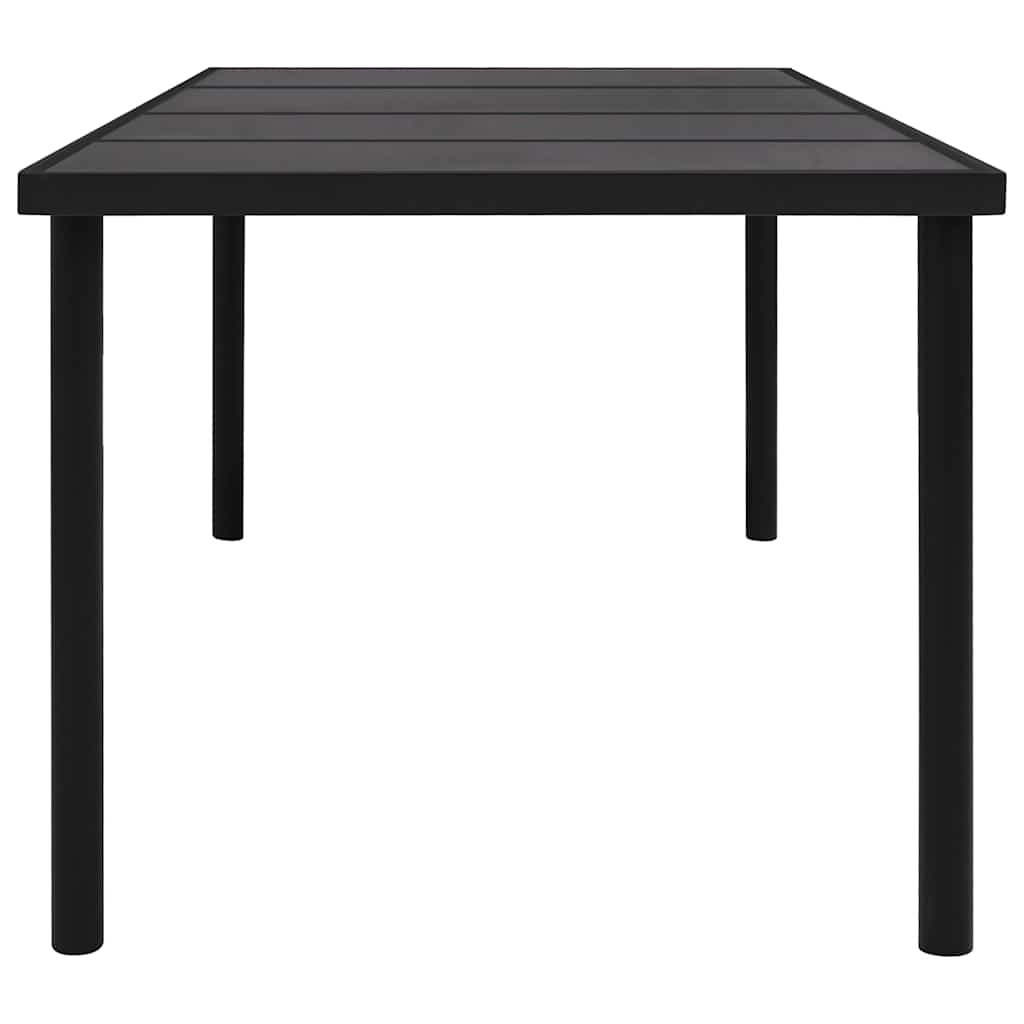 7 Piece Outdoor Dining Set Steel Black