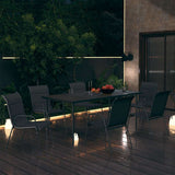 7 Piece Outdoor Dining Set Steel Black