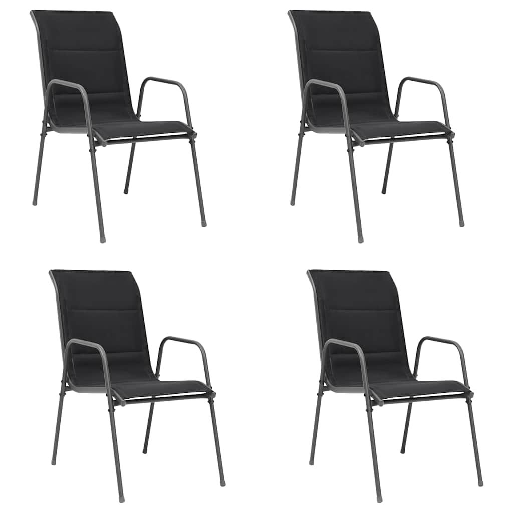5 Piece Outdoor Dining Set Steel Black