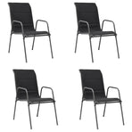 5 Piece Outdoor Dining Set Steel Black