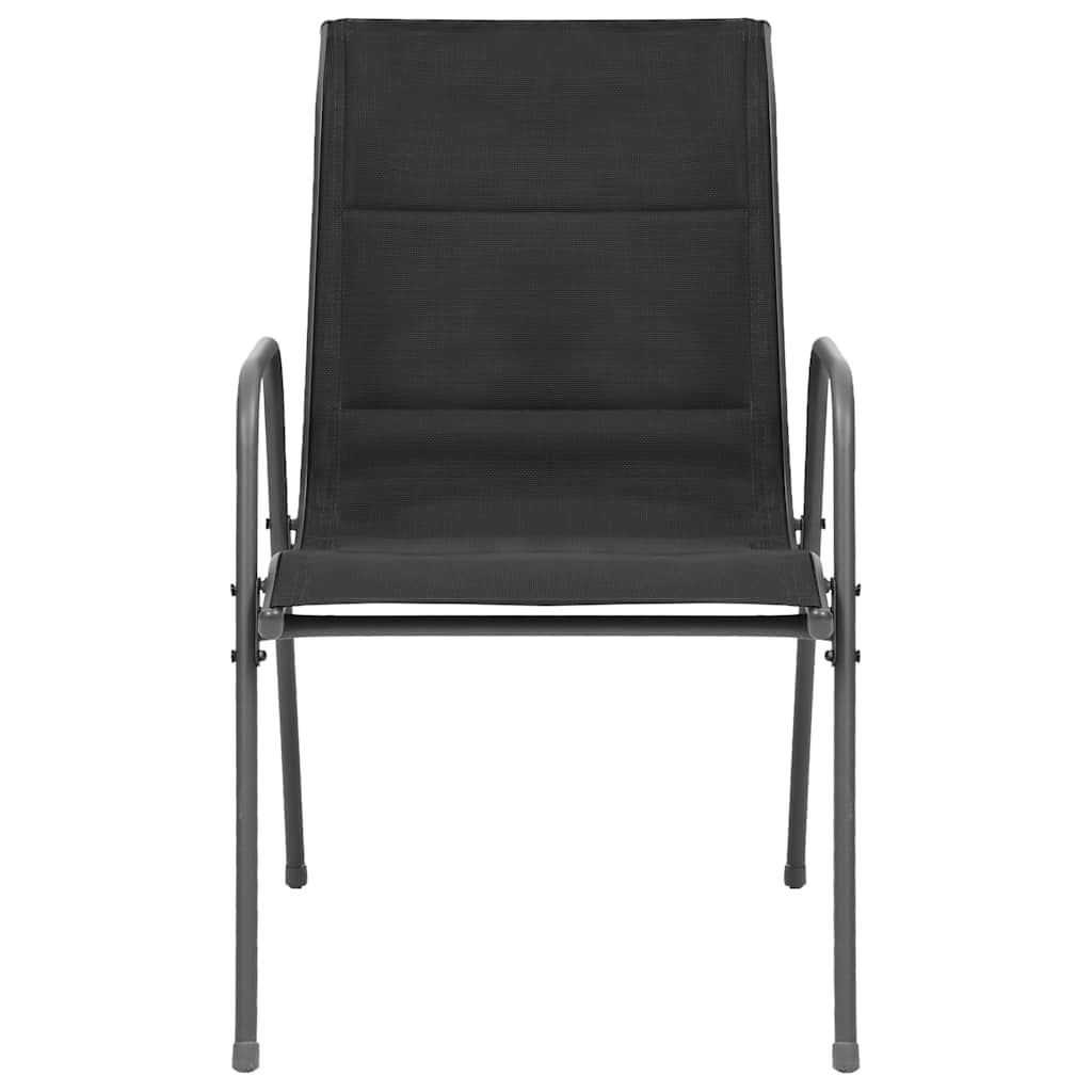 5 Piece Outdoor Dining Set Steel Black