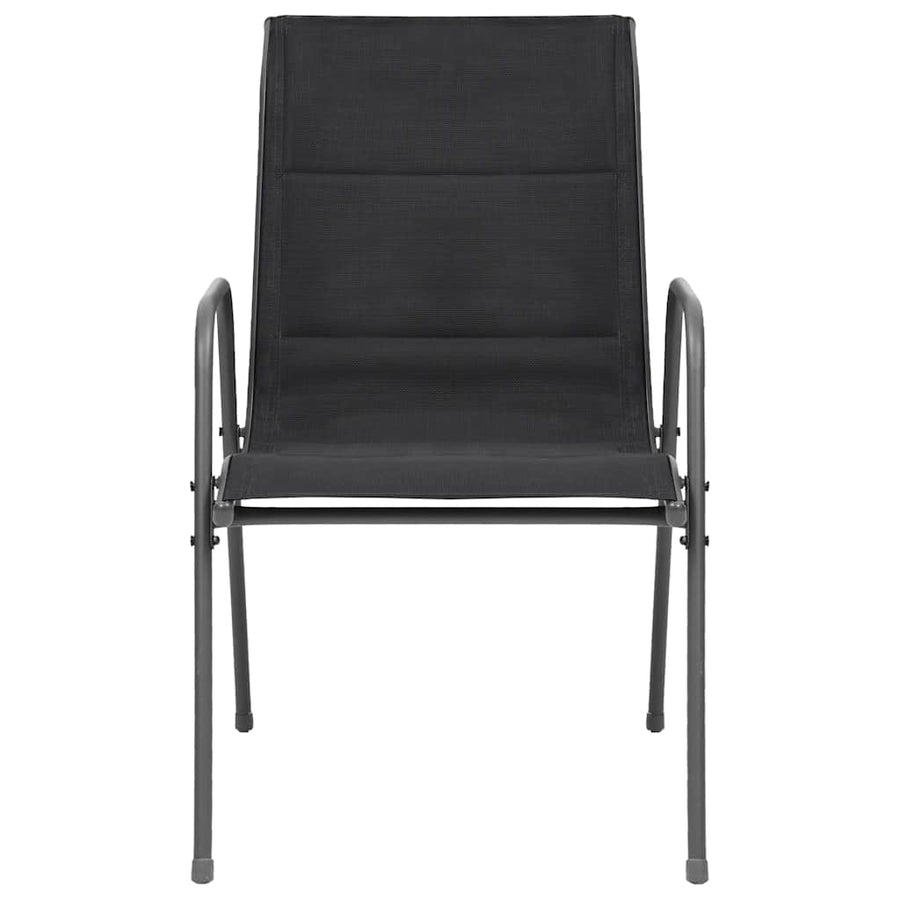 5 Piece Outdoor Dining Set Steel Black