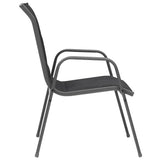5 Piece Outdoor Dining Set Steel Black
