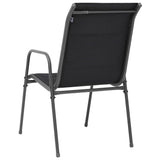 5 Piece Outdoor Dining Set Steel Black