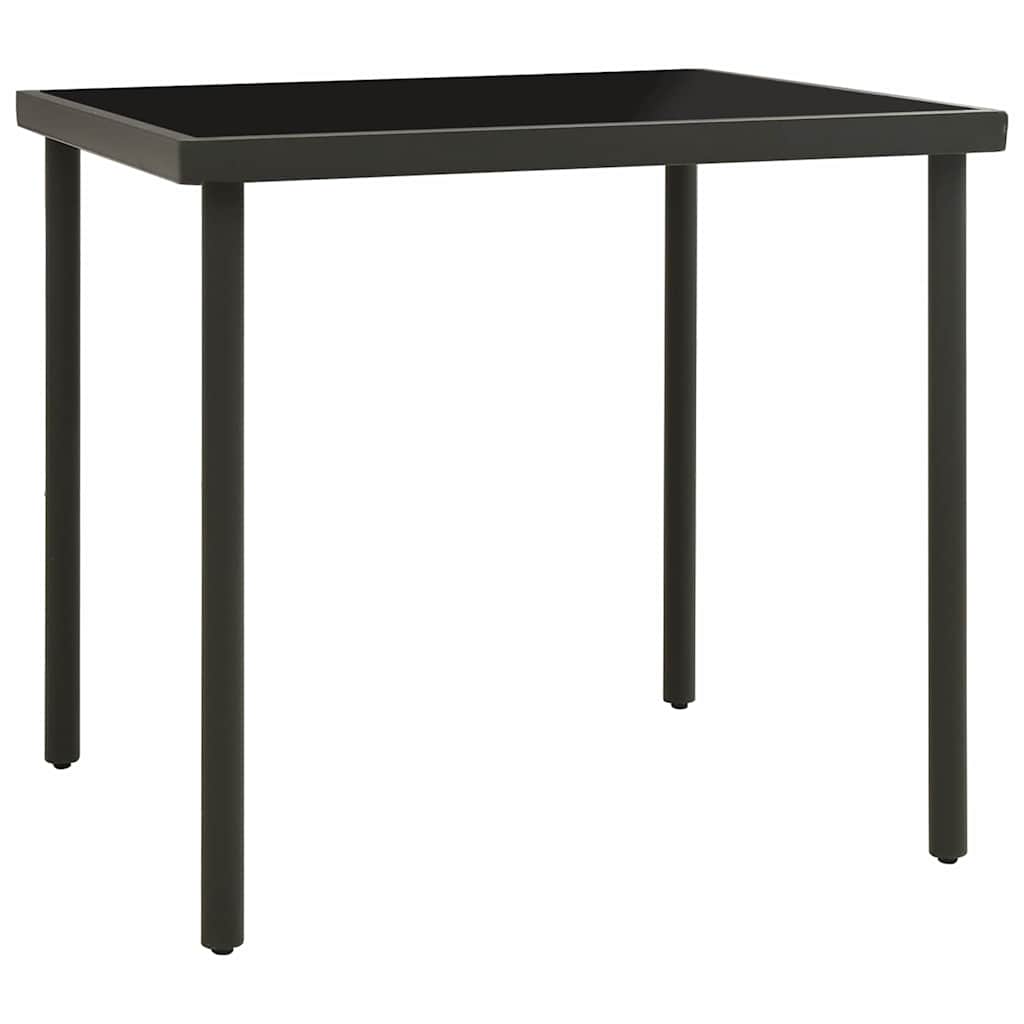 5 Piece Outdoor Dining Set Steel Black