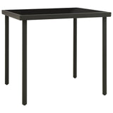 5 Piece Outdoor Dining Set Steel Black