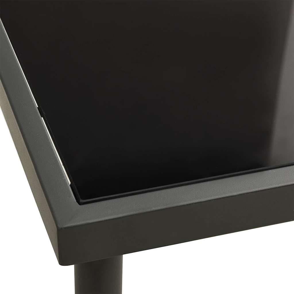 5 Piece Outdoor Dining Set Steel Black