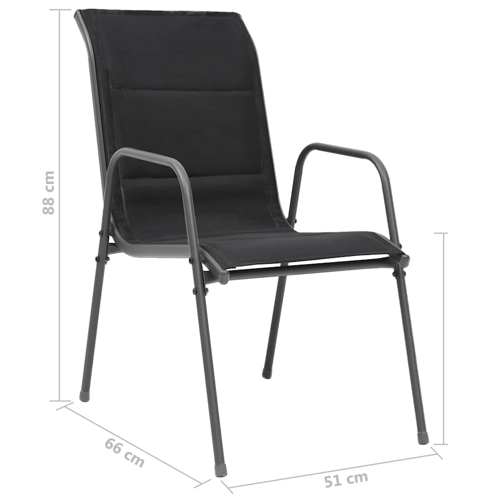 5 Piece Outdoor Dining Set Steel Black