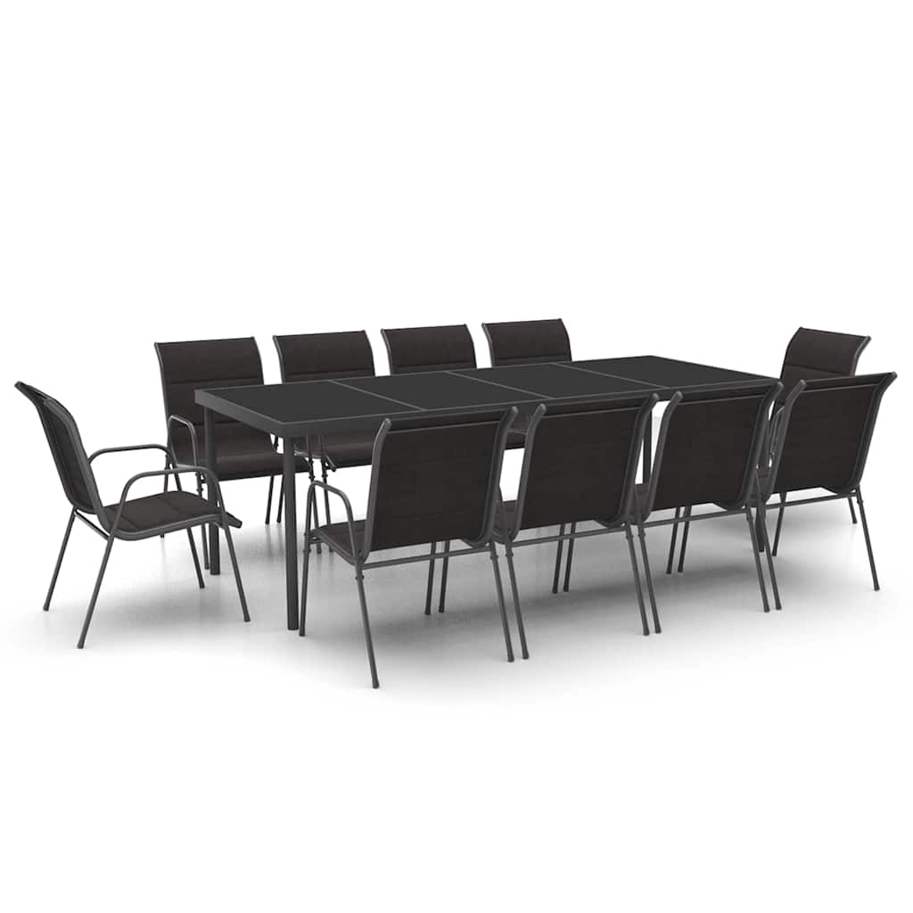 11 Piece Outdoor Dining Set Steel