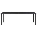 11 Piece Outdoor Dining Set Steel - Top-Down View
