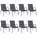 9 Piece Outdoor Dining Set Steel Black