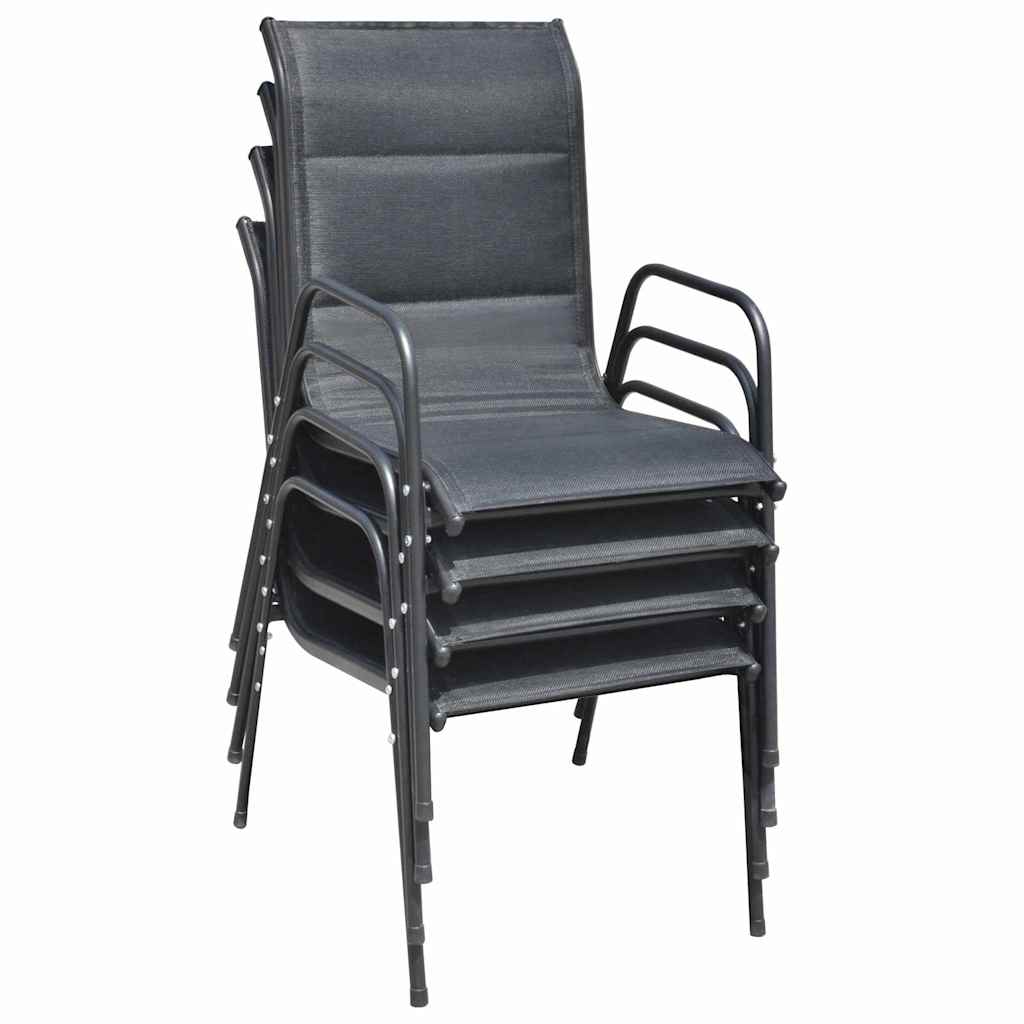 9 Piece Outdoor Dining Set Steel Black