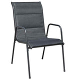 9 Piece Outdoor Dining Set Steel Black