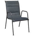 9 Piece Outdoor Dining Set Steel Black