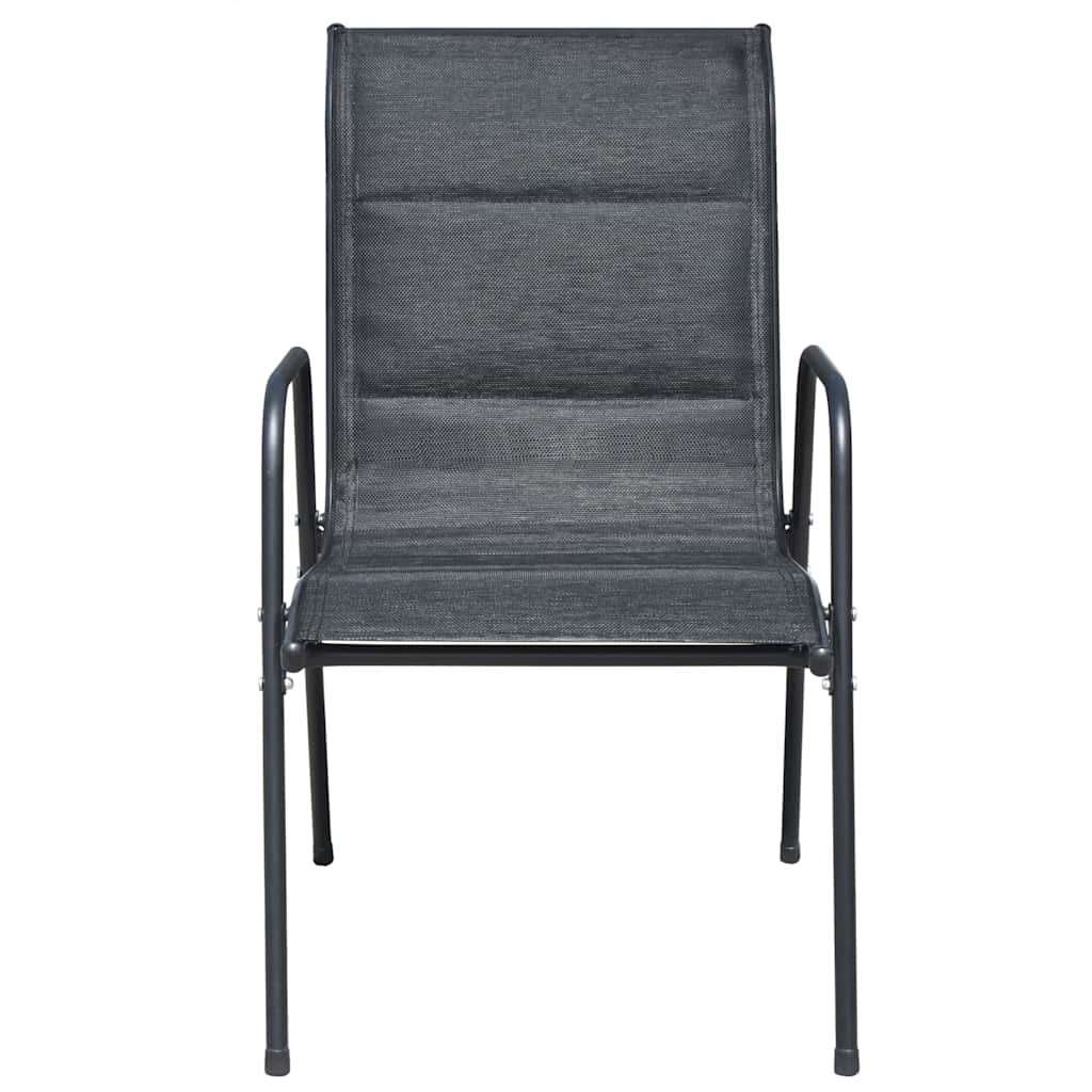 9 Piece Outdoor Dining Set Steel Black