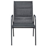 9 Piece Outdoor Dining Set Steel Black