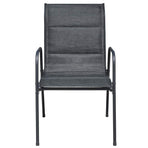 9 Piece Outdoor Dining Set Steel Black