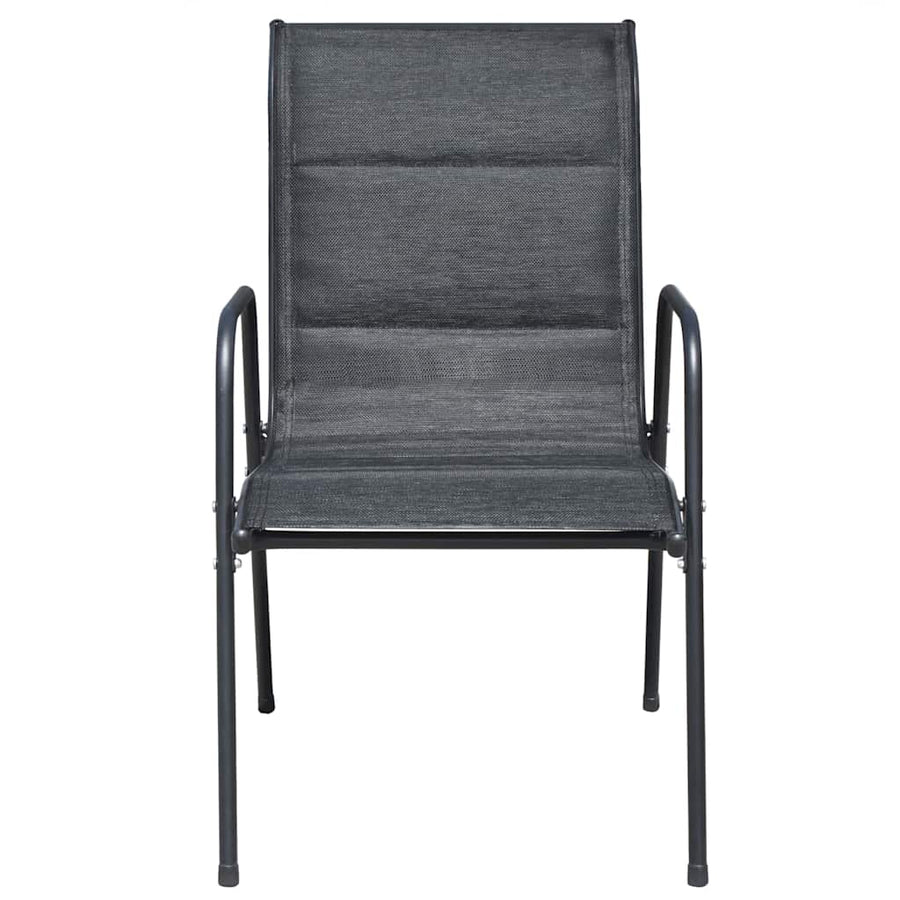 9 Piece Outdoor Dining Set Steel Black
