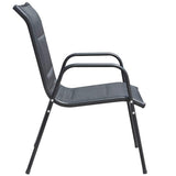 9 Piece Outdoor Dining Set Steel Black