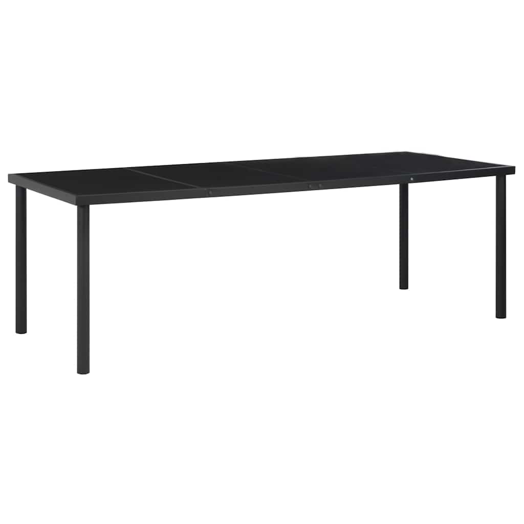 9 Piece Outdoor Dining Set Steel Black