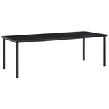 9 Piece Outdoor Dining Set Steel Black