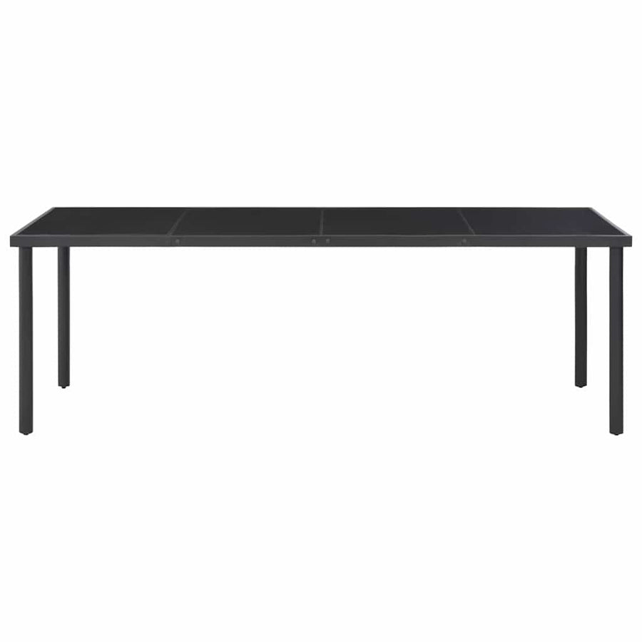 9 Piece Outdoor Dining Set Steel Black