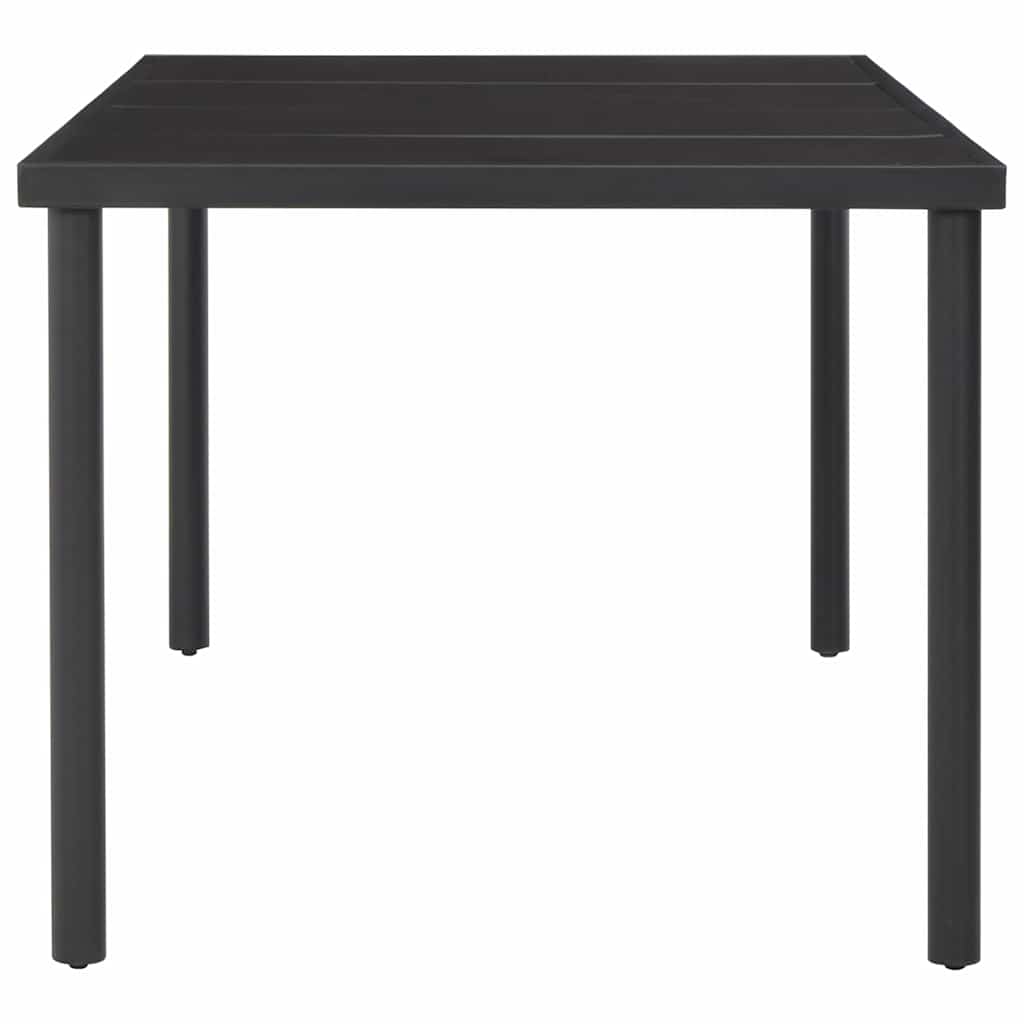 9 Piece Outdoor Dining Set Steel Black