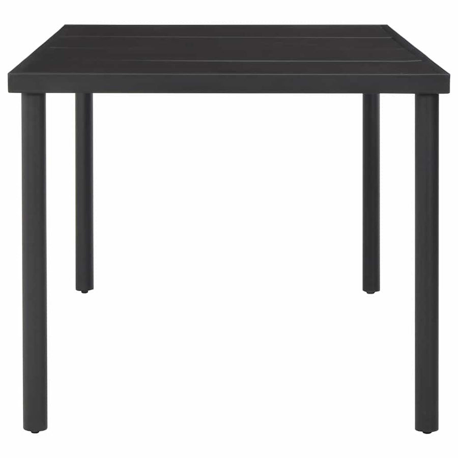 9 Piece Outdoor Dining Set Steel Black