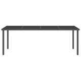 9 Piece Outdoor Dining Set Steel - Top-Down View