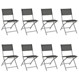 9 Piece Outdoor Dining Set Steel - Close-Up Angle