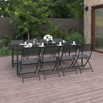 9 Piece Outdoor Dining Set Steel