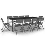11 Piece Outdoor Dining Set Steel - Front View