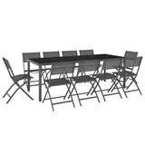 11 Piece Outdoor Dining Set Steel - Side View