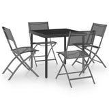 5 Piece Outdoor Dining Set Steel - Front View