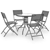 5 Piece Outdoor Dining Set Steel - Front View